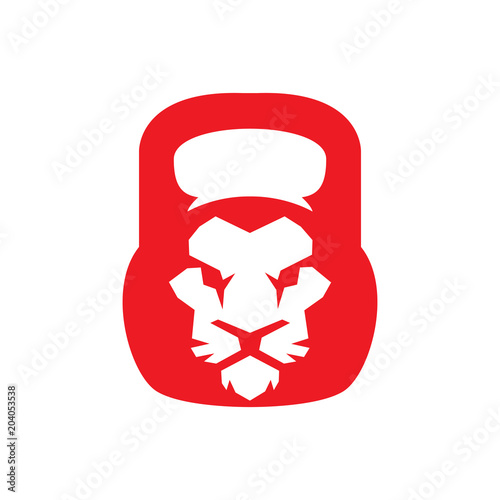 Fototapeta Naklejka Na Ścianę i Meble -  Lion Head Fitness Logo Vector Template