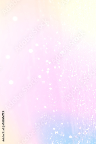 Magic glowing background with rainbow mesh. Fantasy unicorn gradient backdrop with fairy sparkles, blurs, glittering lights and stars.