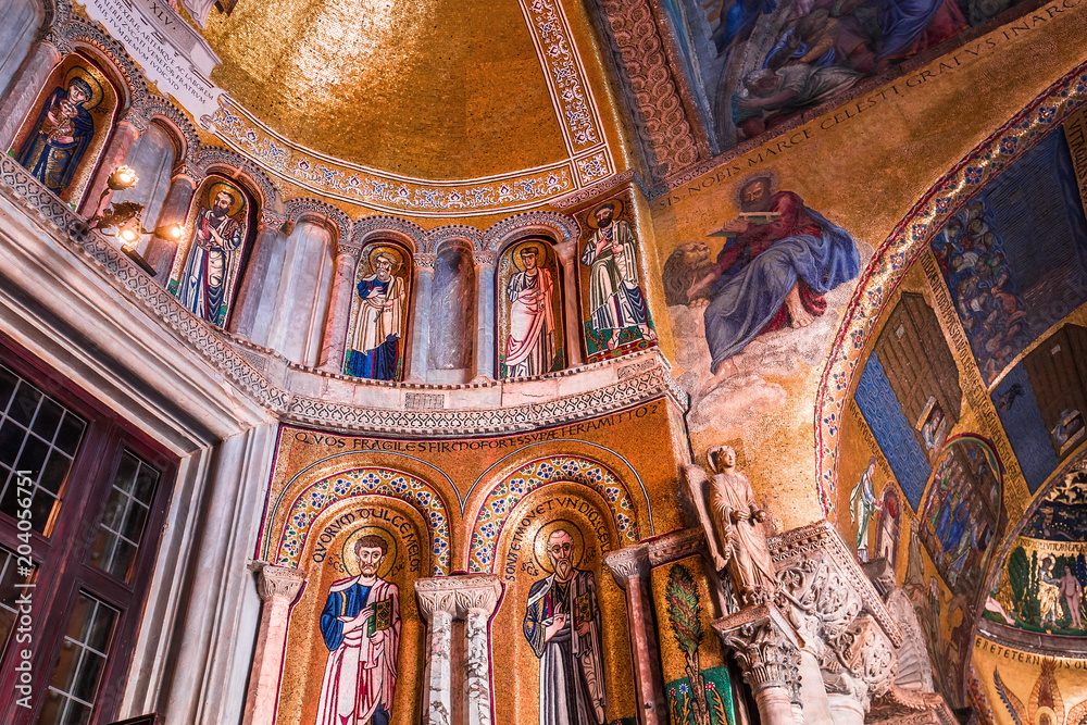interiors of Saint Mark basilica, Venice, Italy