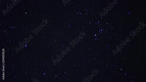 Circular panorama of the dome of the night starry sky