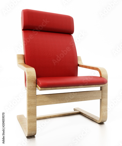 Modern TV chair isolated on white background. 3D illustration photo