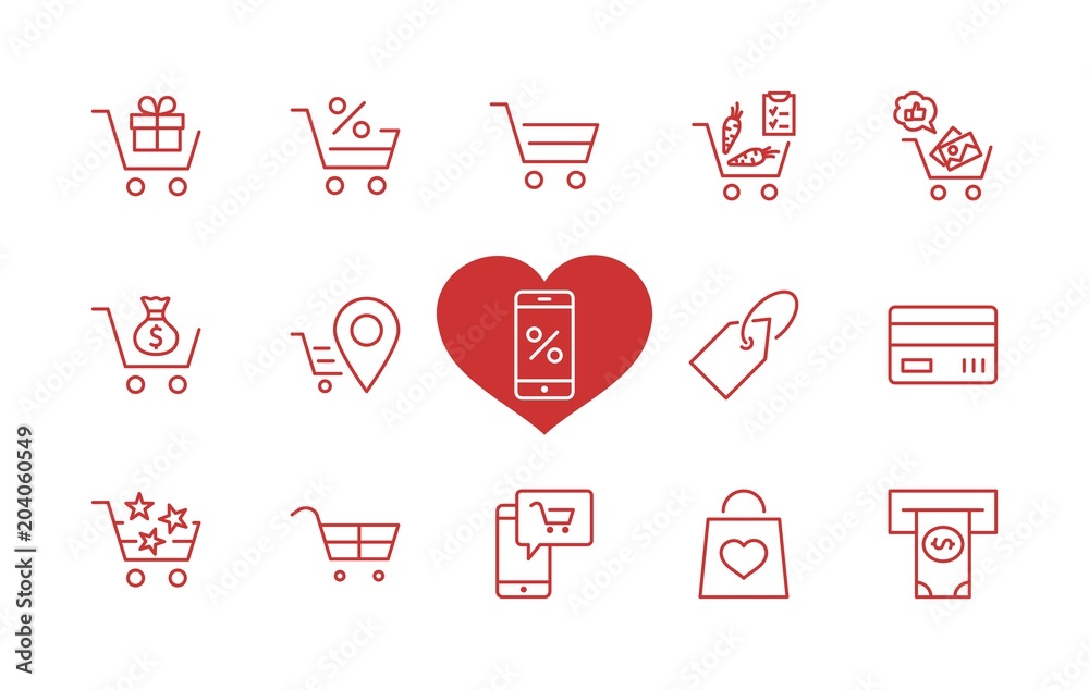 Shopping Cart Vector Line Icons Set: Money, ATM, List Products, Vegetables, Bank Card, Terminal, Bag, Favorite Shopping, Gifts, Express Checkout, Mobile Shop and more. Editable Stroke. 32x32 Pixel Shopping Cart Vector Line Icons Set: Money, ATM, List Products, Vegetables, Bank Card, Terminal, Bag, Favorite Shopping, Gifts, Express Checkout, Mobile Shop and more. Editable Stroke. 32x32 Pixel