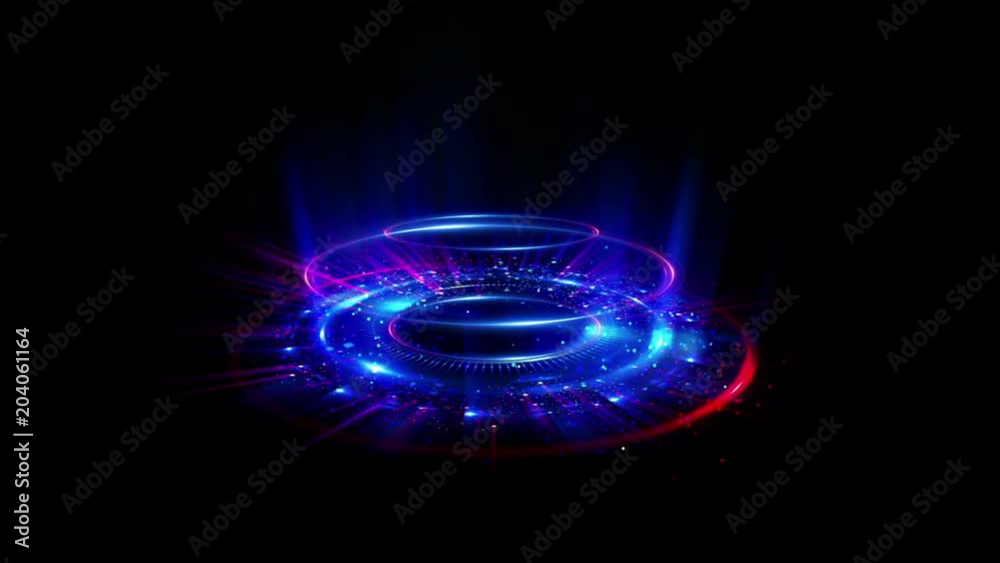 Empty podium. Disco club. Rays view. Show magic party. Calm motion. Glint check scene. Bright space. .Stand round. Vivid stage. Whirlpool spiral backdrop. Exhibition platform. Glare bright tape.