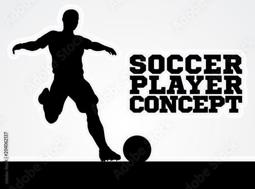 Soccer Football Player Concept Silhouette