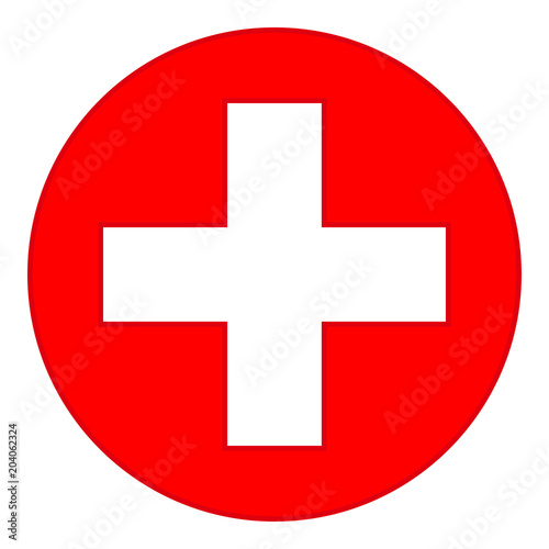 Colorful red medical cross symbol