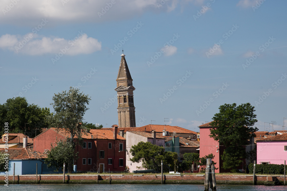 Obraz premium Burano Island Burano island with leaning bell tower