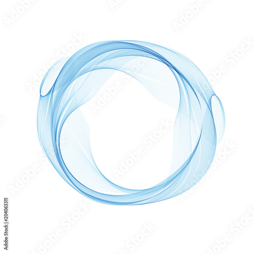 Abstract vector background, round blue transparent ring. Circle shape.