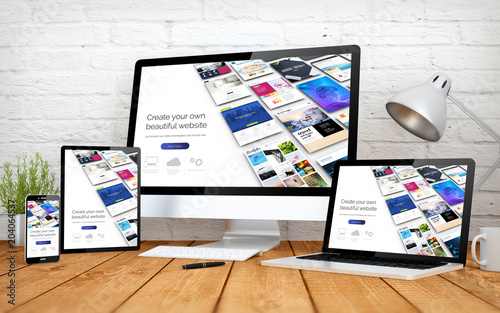 Принти на полотні website builder responsive design screen multidevices