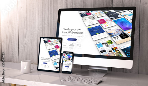Photos devices responsive on workspace website builder