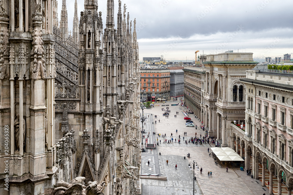 View from Milan cathedral, Italy