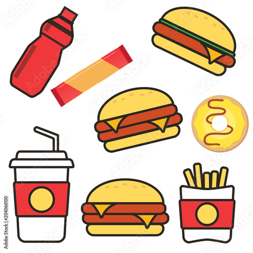 Fast food snacks and drinks. Vending machine snack vector