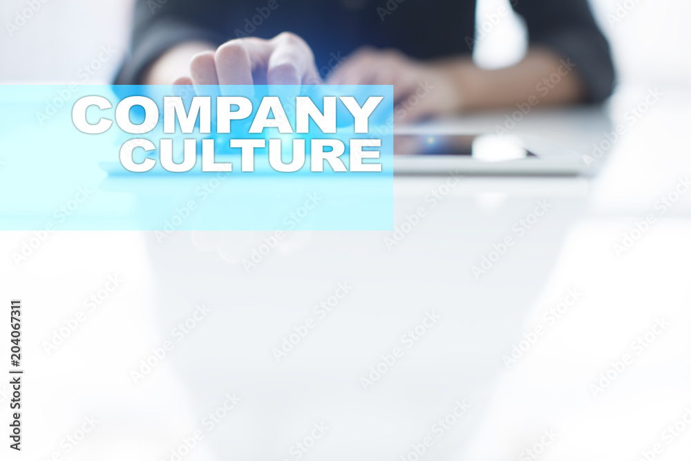 Company culture text on virtual screen. Business, technology and internet concept.? Company culture text on virtual screen. Business, technology and internet concept.?