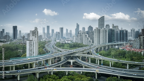 Photography city interchange panorama in shanghai