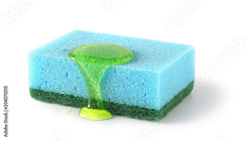 Bilde på lerret dishwashing sponge on a white background