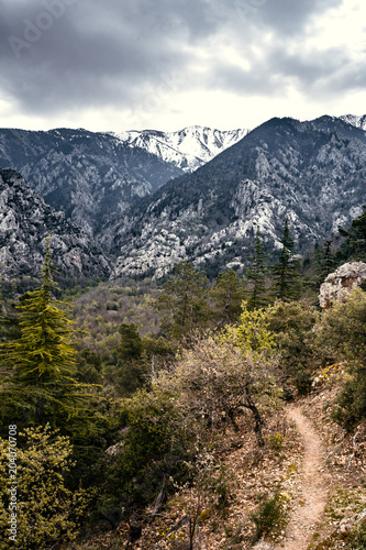 Hiking trail towards the Pic du Canigou in the French Pyrnees