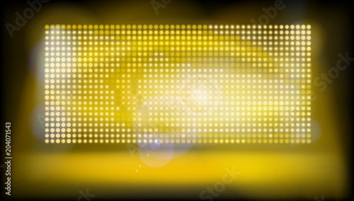 Big led projection screen. Vector illustration.