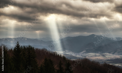 Sun rays clouds