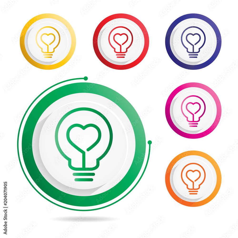 Heart in Light bulb icon Heart in Light bulb icon