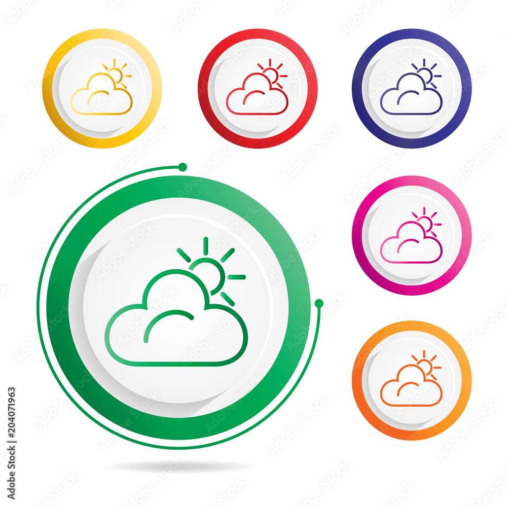 sun and Cloud icon sun and Cloud icon