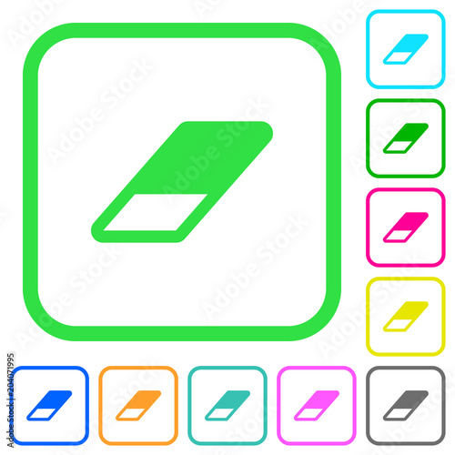 Eraser vivid colored flat icons