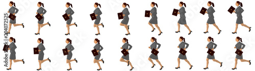 Business woman running animation sprite sheet, loop animation
