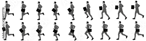 Business man running animation sprite sheet, loop animation