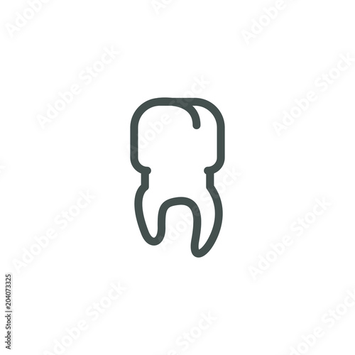 black and white frameless linear tooth icon