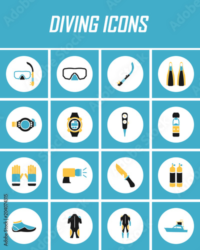 diving scuba dive icon vector. flat illustration