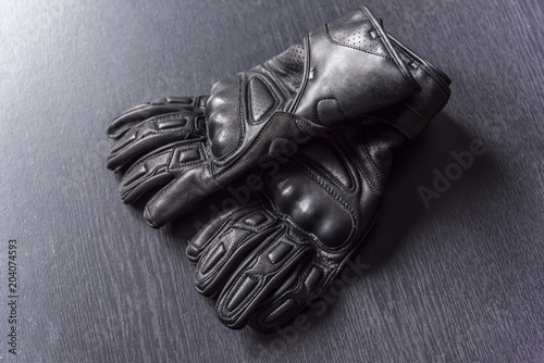  Motorcycle gloves on a gray background