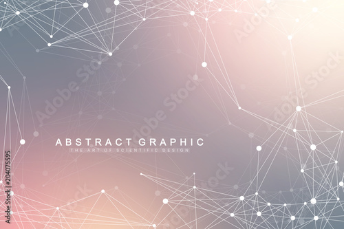 Big data visualization. Graphic abstract background communication. Perspective backdrop visualization. Analytical network visualization. Vector illustration.