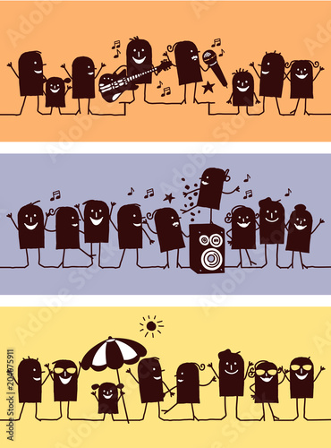 Cartoon Silhouette Characters - Celebrations Set 2