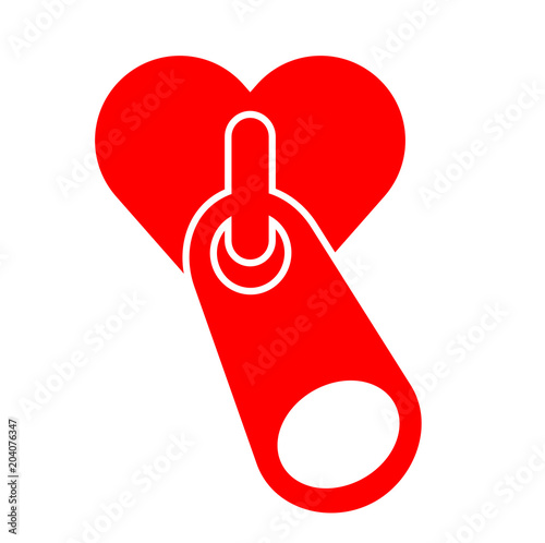 Love zip, red icon