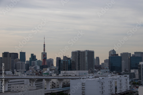 (東京都ｰ都市風景)夕暮れ時の東京タワー