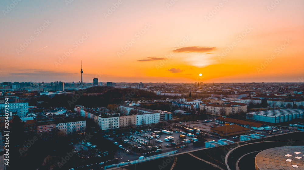 beautiful overview of berlin in panoramic style