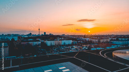 panorama of berlin, germany - taken at velodrome in the afternoon
