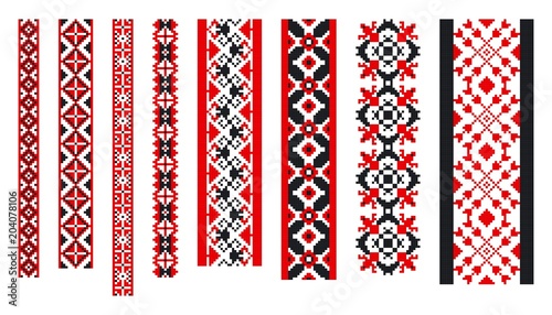 Vector illustrations of ukrainian embroidery