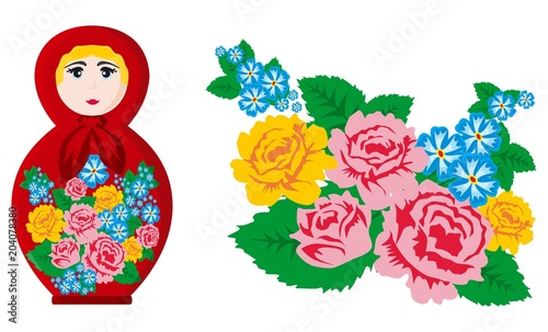 Vector illustration of nested dolls, matryoshka