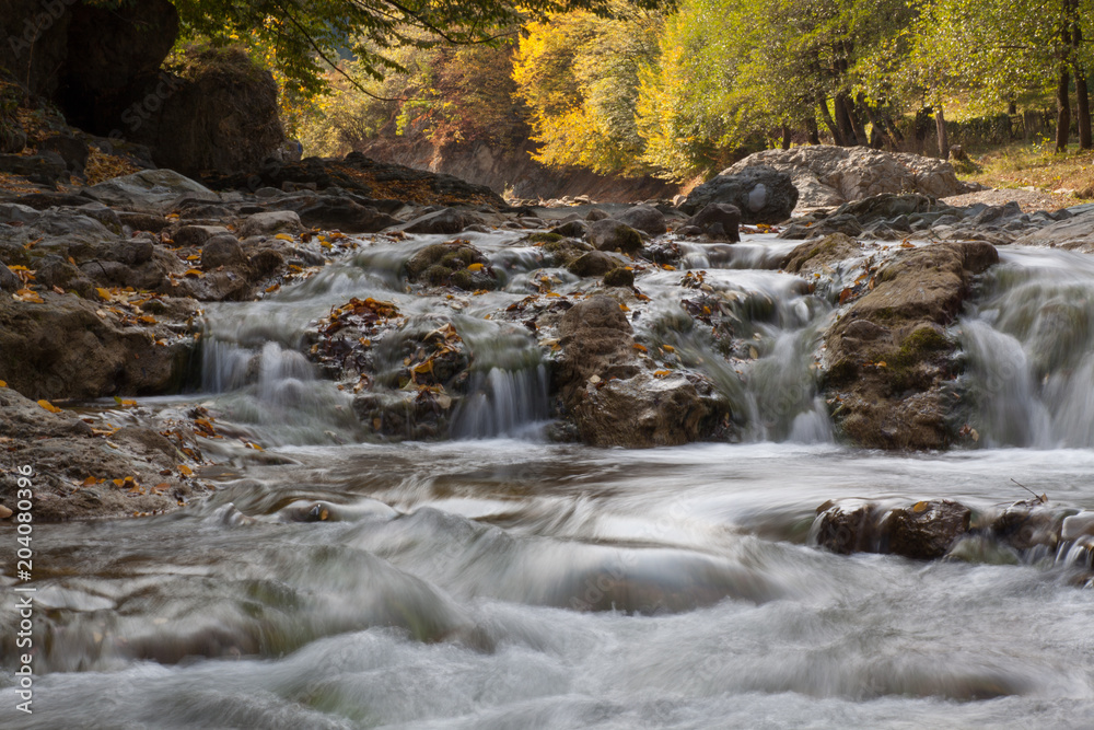 Waterfall Kosyvskiy Huk in the Carpathian mountains, Ukraine Waterfall Kosyvskiy Huk in the Carpathian mountains, Ukraine