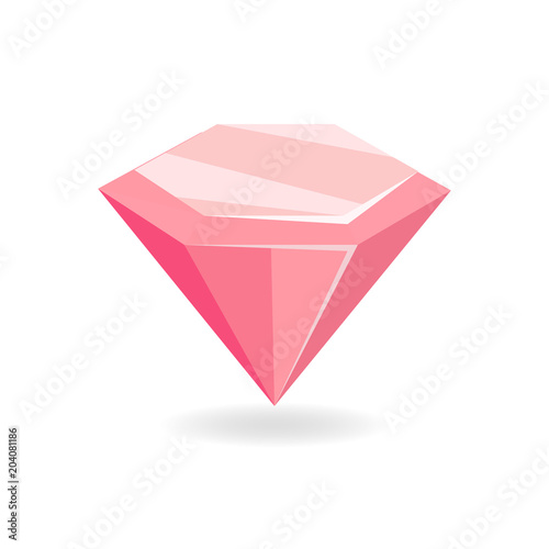 Pink Mineral Crystalic Precious Stone Vector Glass