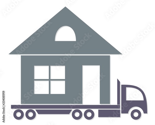Truck with house.