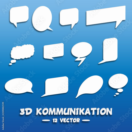 3D Vektor Kommunikation Sprechblasen