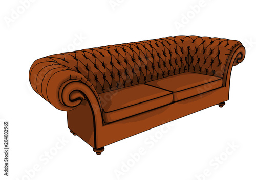 leather sofa vector