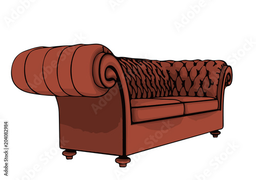leather sofa vector