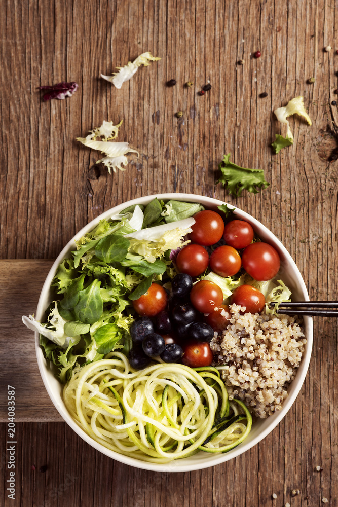 buddha bowl on a wooden table buddha bowl on a wooden table