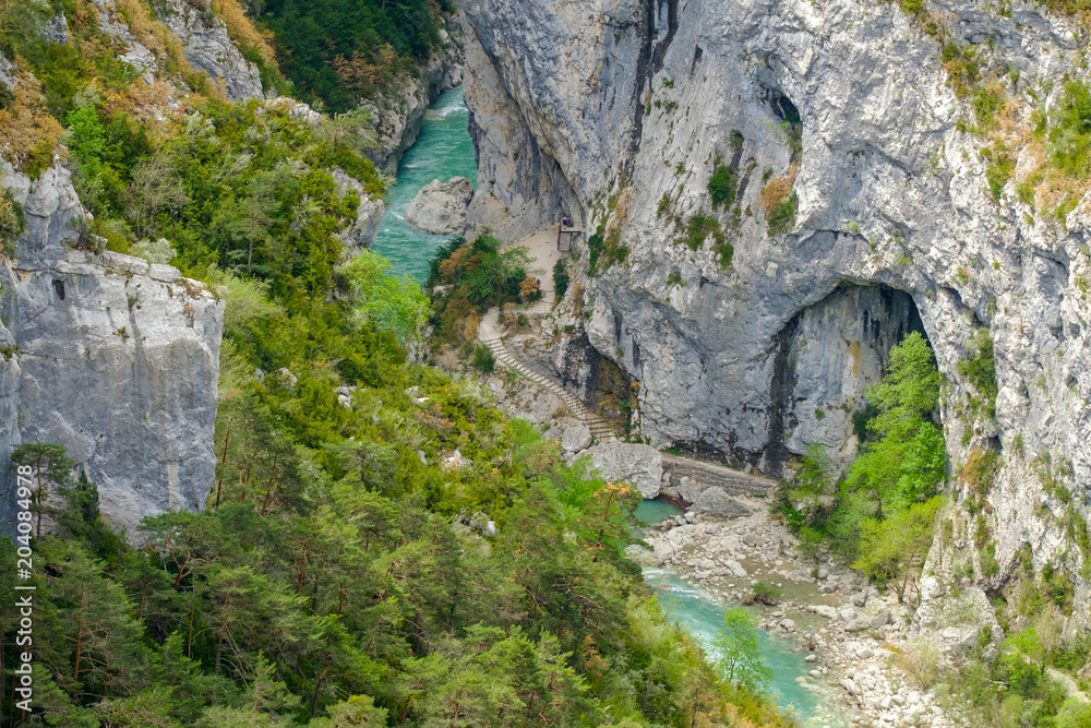 Gorges du Verdon, Grand canyon, gros plan. Alpes de Haute Provence, France.