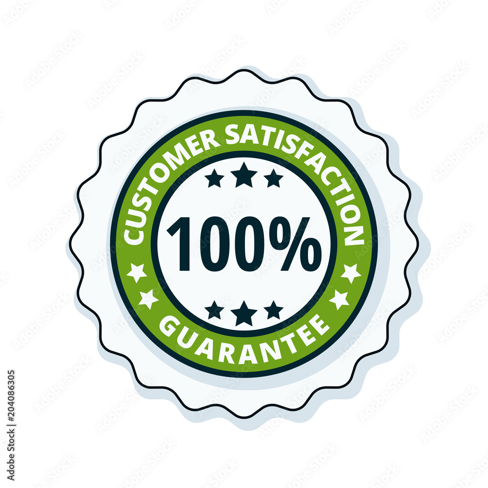 Customer Satisfaction Guarantee label illustration Customer Satisfaction Guarantee label illustration