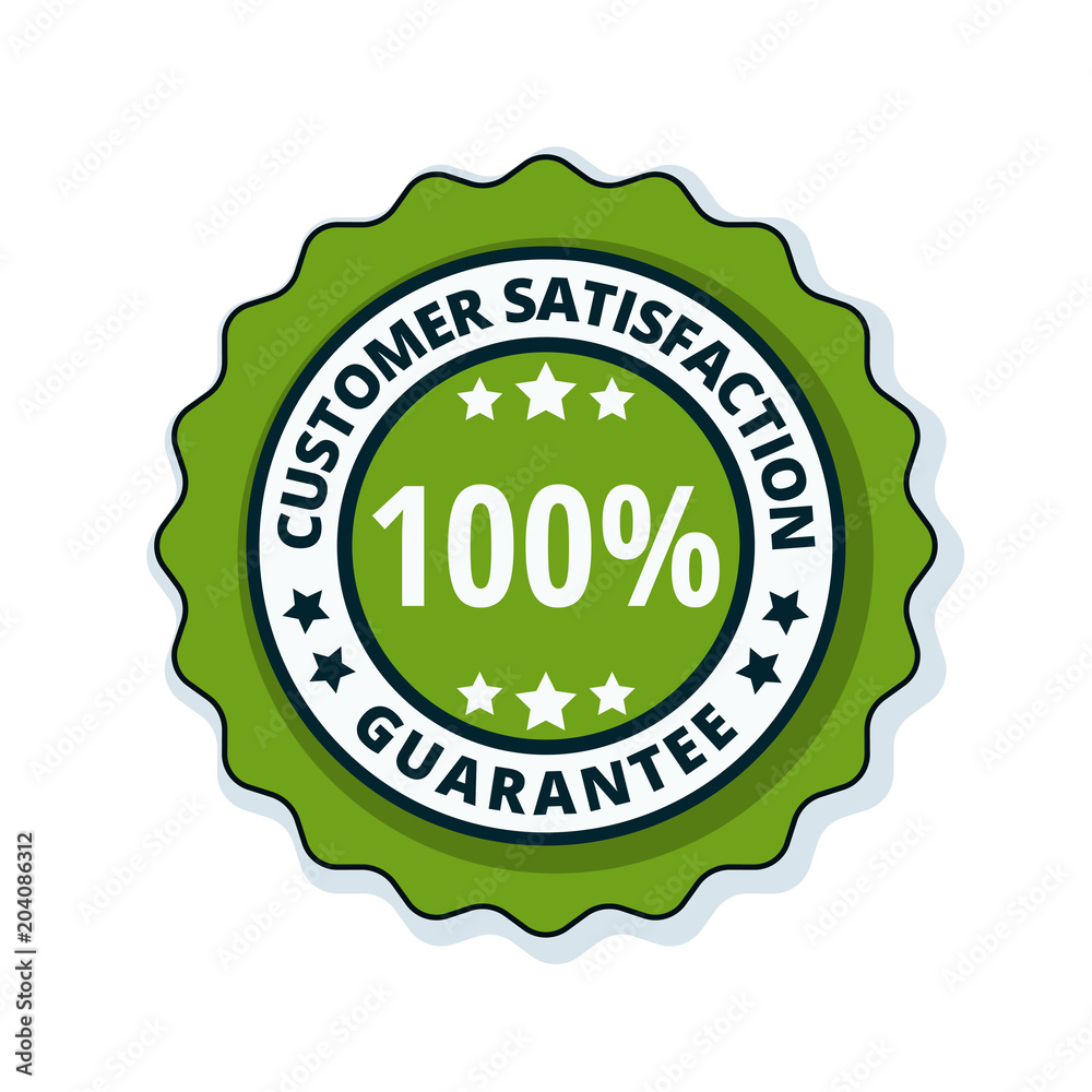 Customer Satisfaction Guarantee label illustration