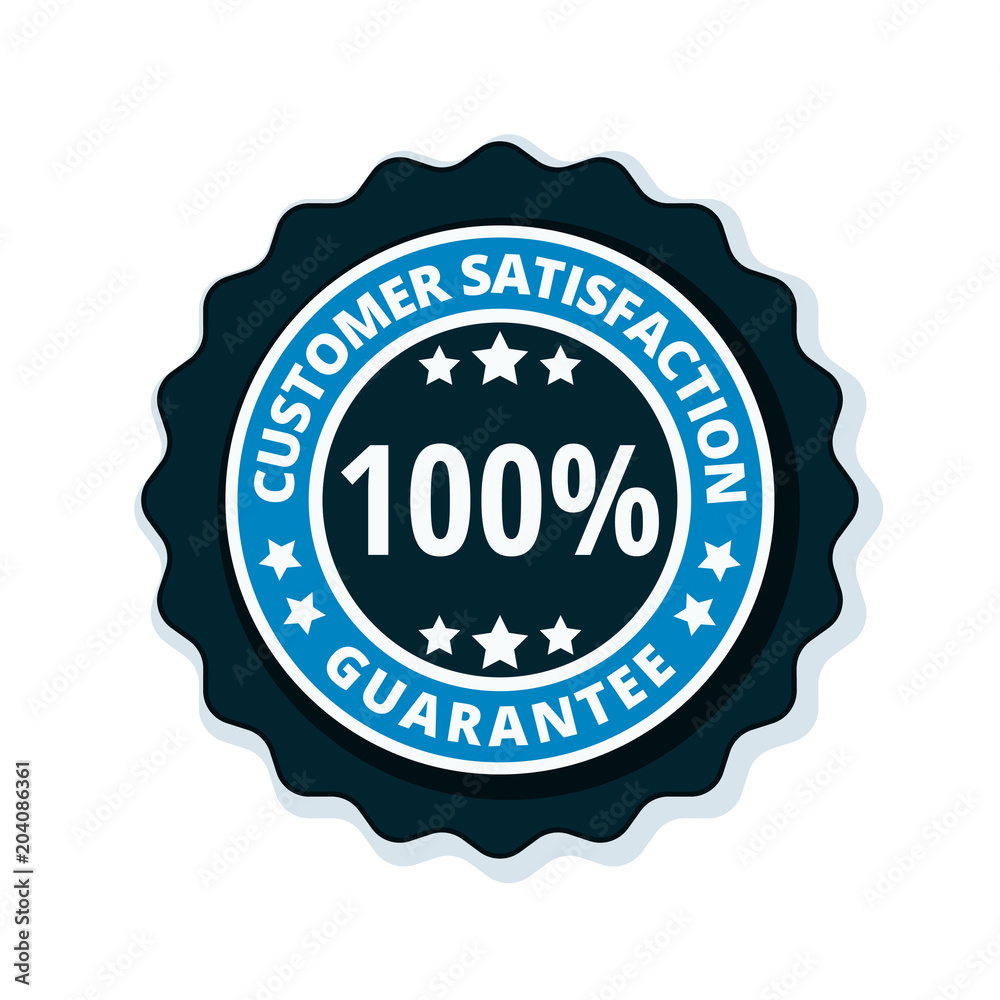 Customer Satisfaction Guarantee label illustration Customer Satisfaction Guarantee label illustration