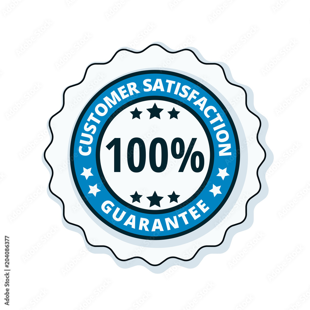 Customer Satisfaction Guarantee label illustration Customer Satisfaction Guarantee label illustration