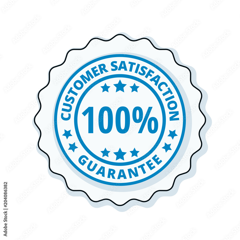 Customer Satisfaction Guarantee label illustration Customer Satisfaction Guarantee label illustration